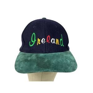 Ireland Hat Slideback 65% Wool Size 57CM Adjustable Green Blue